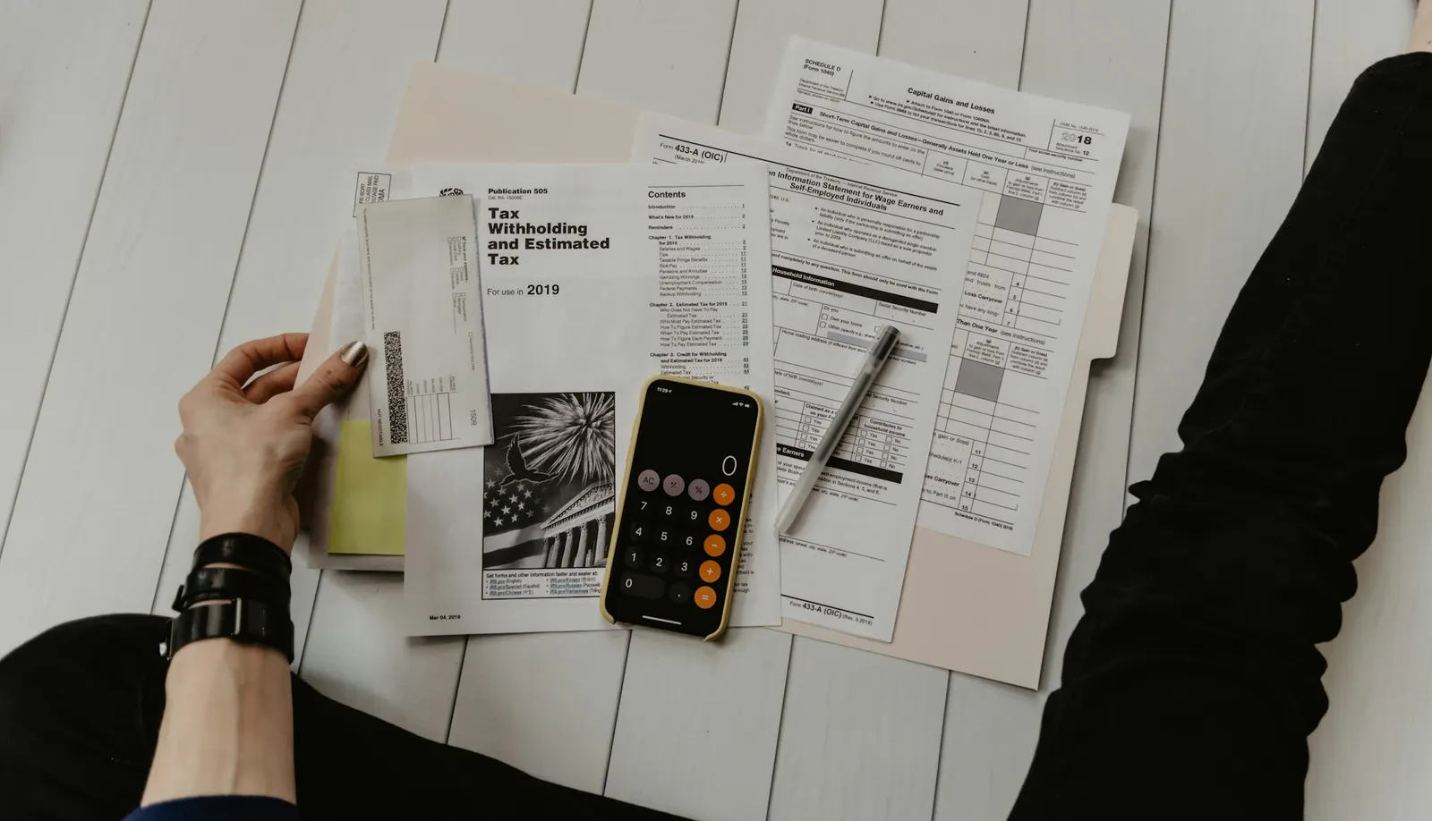 Accounting documents and financial statements on a desk
