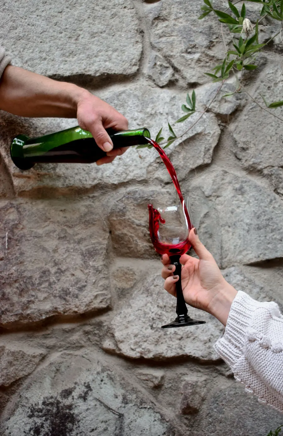 A boccalino of Merlot poured at the bar