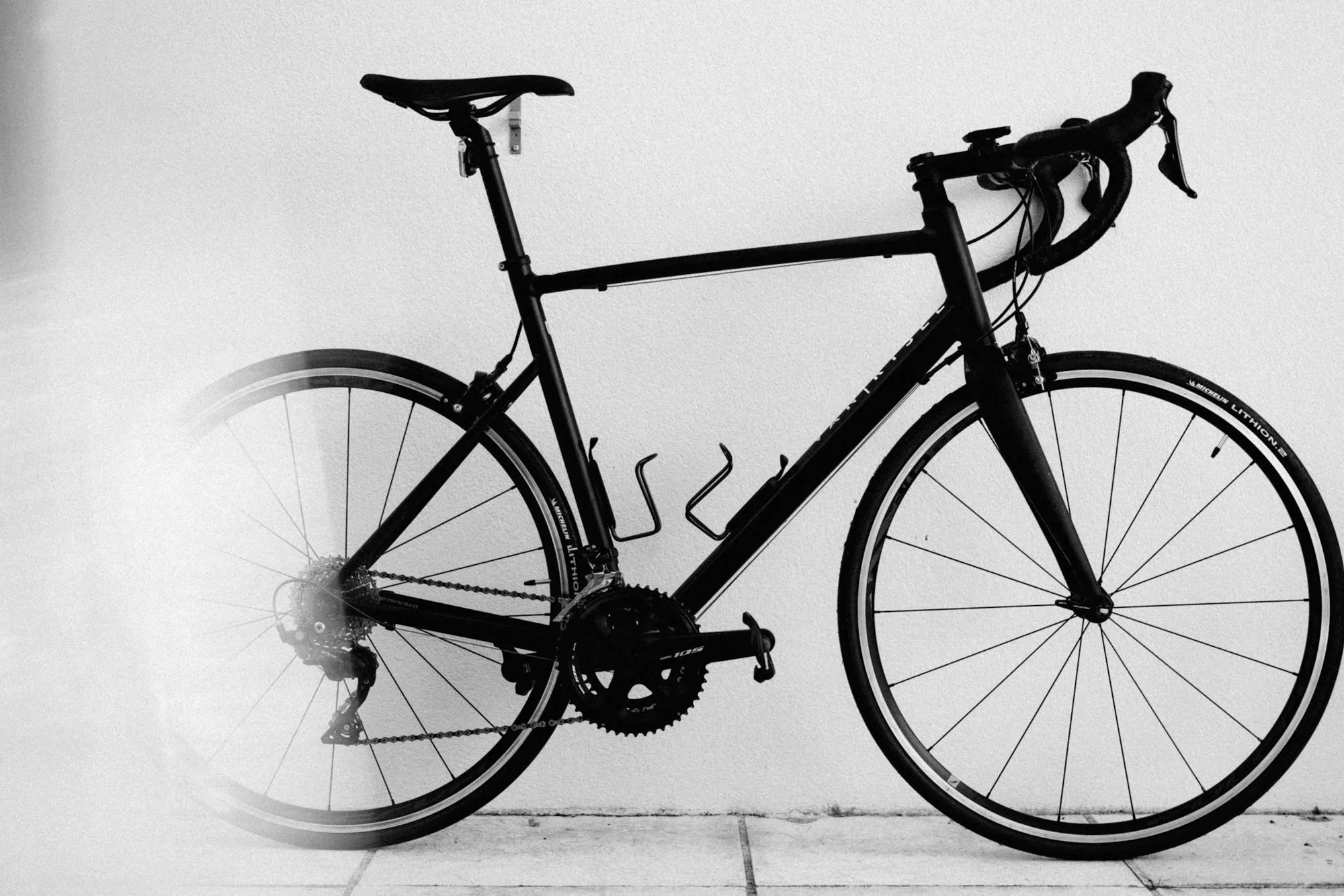 A cyclist riding outdoors