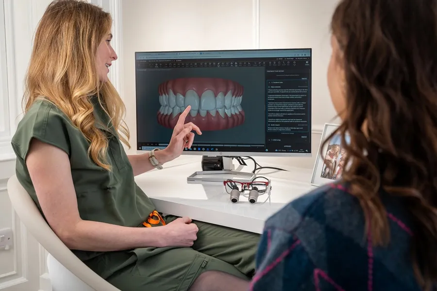 A dental practice website with an online booking form, treatment list and a friendly clinic photo