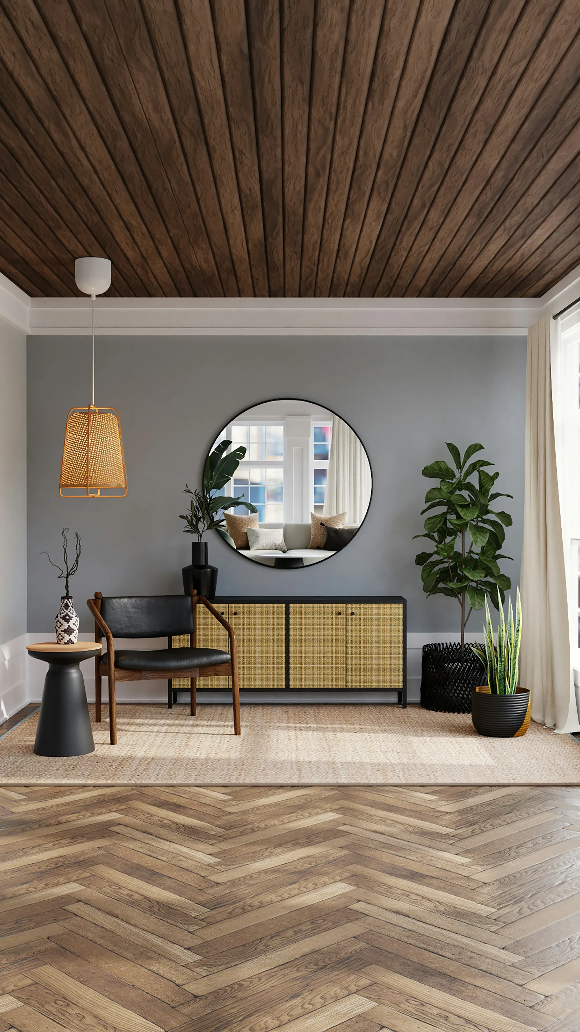 The boutique hotel lounge by the lake