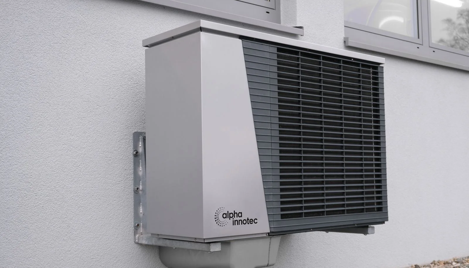 A heat pump installed outside a home