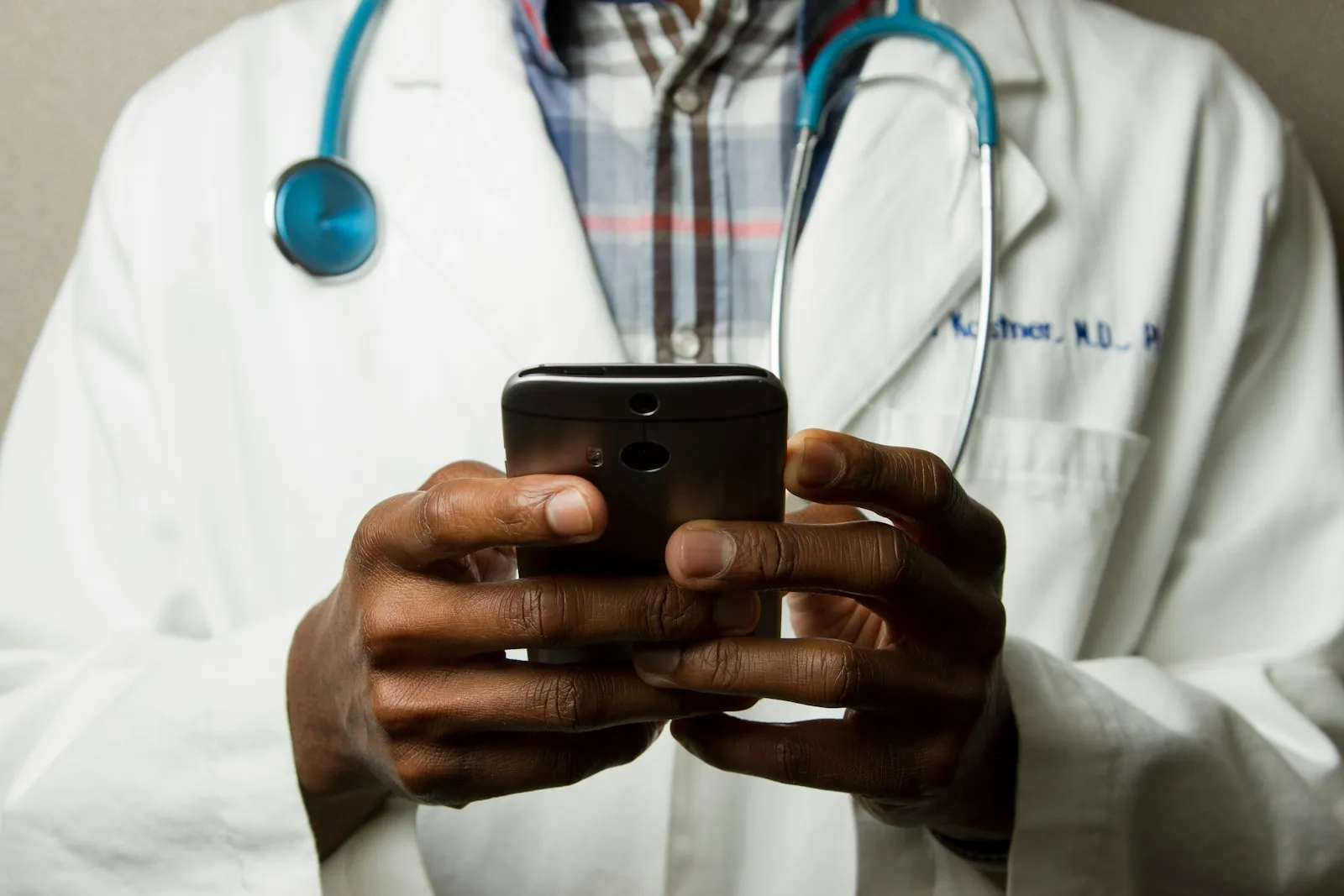 A doctor during a video consultation with a patient