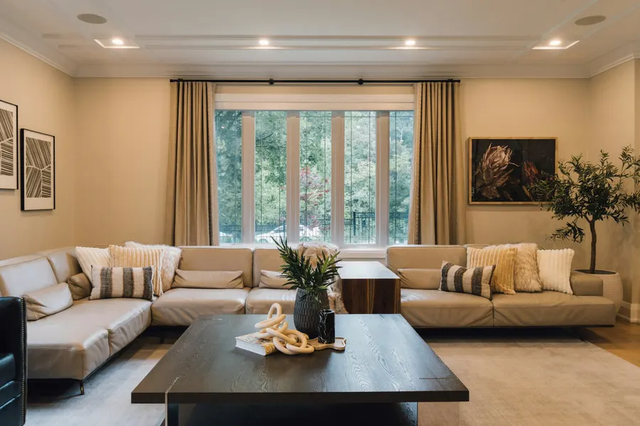 Elegant living room in sand