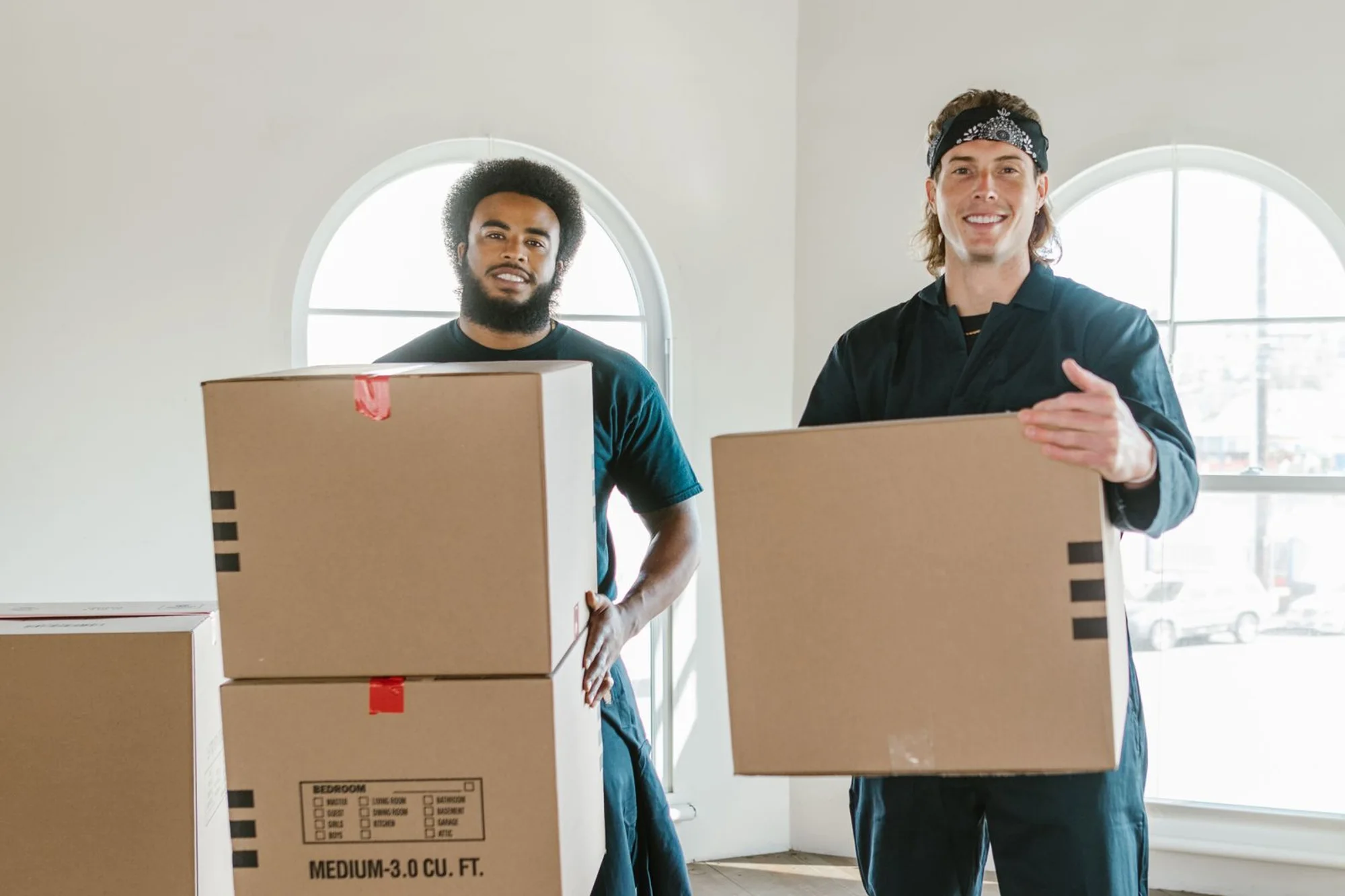 Professional movers in uniform