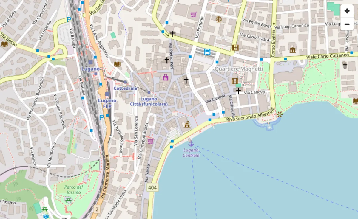 Mappa di Lugano - Envestis, Via Pretorio 13A