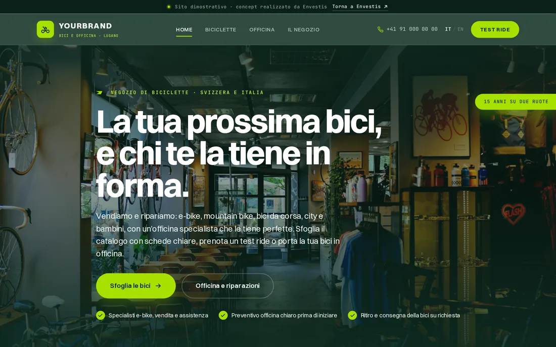 Bicycle shop & workshop - demo