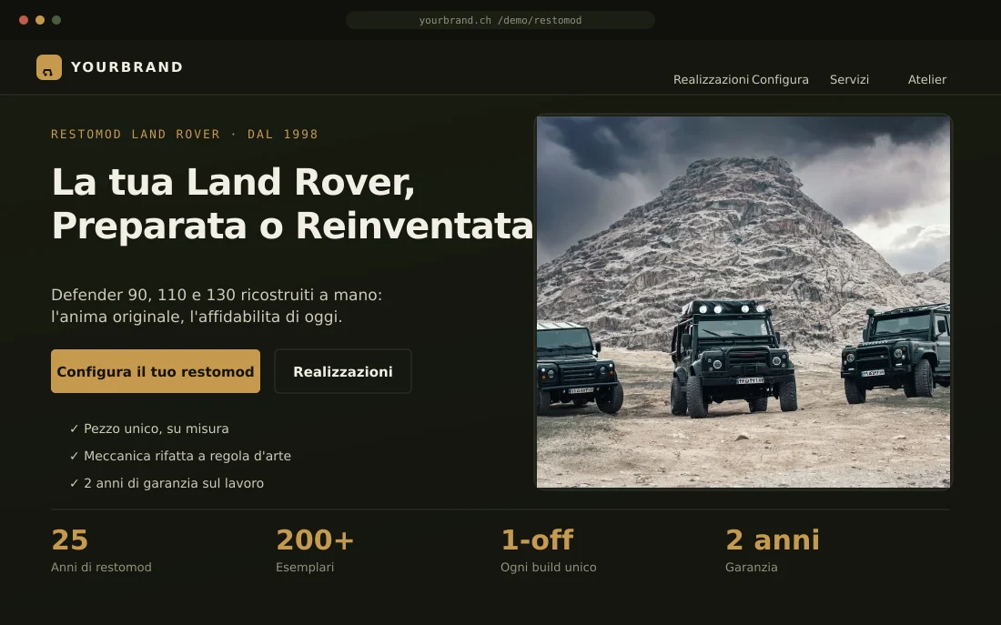 Restomod / 4x4 atelier - demo
